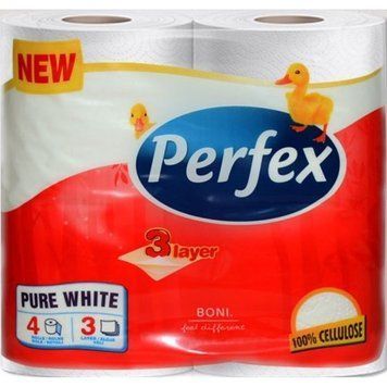 Туалетний папір Perfex Pure White 3 шари 4 рулони Білий колір 00000001709 фото