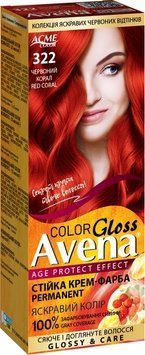 Крем-фарба Acme Avena Gloss Color №322 Червоний корал для яскравого кольору волосся 00000000358 фото