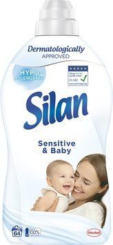 Кондиціонер для білизни Silan Sensitive&Baby 1408 мл для ніжного догляду за тканиною 00000004129 фото