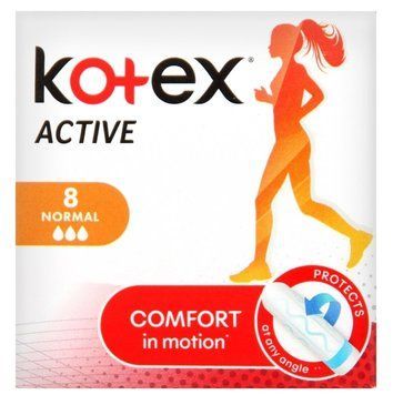 Тампони Kotex Active Normal 8 шт без аплікатора без ароматизації 3 краплі 00000002530 фото