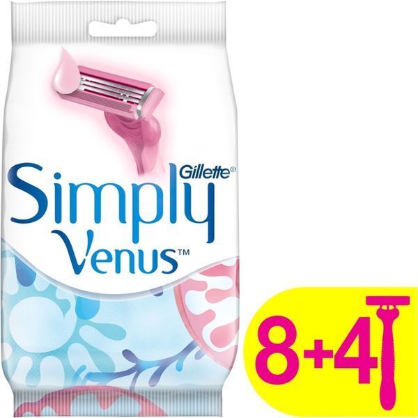 Бритва Gillette Simply Venus 3 12 шт для жінок з трьома лезами, одноразова 00000003256 фото
