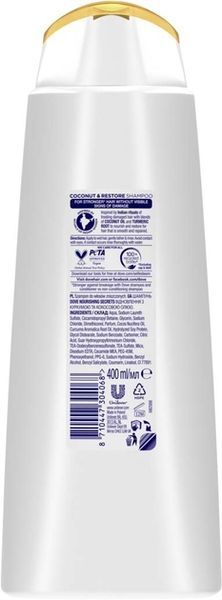 Шампунь Dove Nourishing Secrets відновлення з куркумою і кокосовою олією 400 мл 00000000681 фото