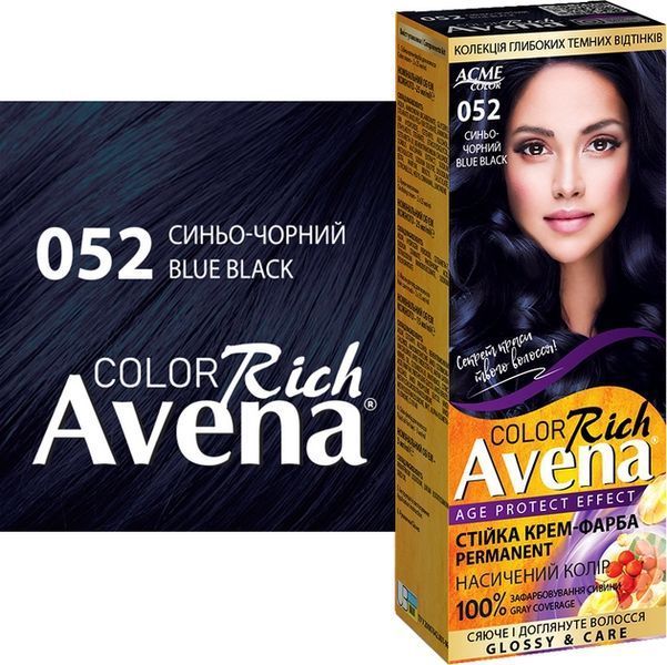 Крем-фарба стійка AVENA Rich Color 052 Синьо-чорний від виробника ACME 00000000404 фото