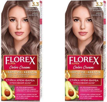 Фарба для волосся Florex Super 3.3 Попелясто-Русявий для стильного образу 00000000469 фото