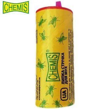 Липка стрічка від мух Chemis з медом 1 шт для ефективної боротьби з комахами 00000001635 фото