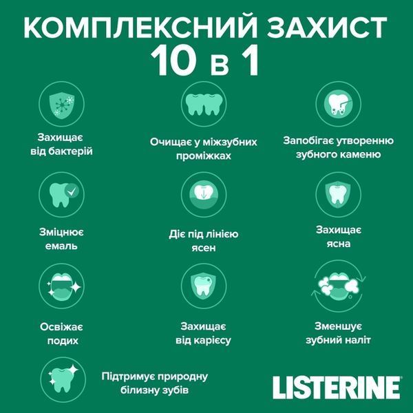 Ополіскувач для порожнини рота Listerine Total Care 500 мл Захист зубів та ясен 00000002271 фото