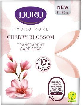 Косметичне мило Duru Hydro Pure з екстрактом Цвітіння Вишні 2 х 135 г 00000002827 фото
