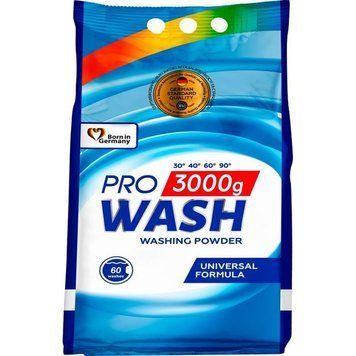 Порошок для прання Pro Wash Універсальний 3 кг для бездоганного очищення білизни 00000004193 фото