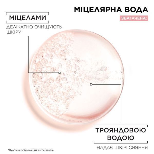 Міцелярна вода Garnier Skin Naturals з трояндовою водою для очищення шкіри 100 мл 00000003540 фото