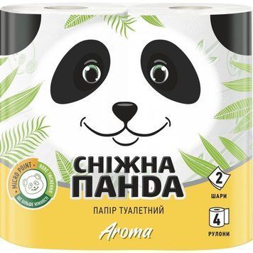 Папір туалетний Сніжна Панда Арома 4 рулони для комфортного використання 00000001695 фото