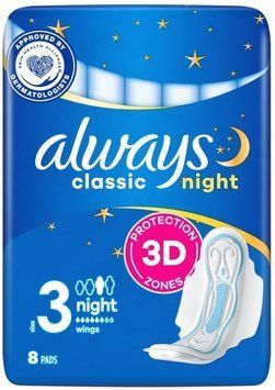 Гігієнічні прокладки ALWAYS Classic Night 8 шт з крильцями, 6 капель поглинання 00000002335 фото