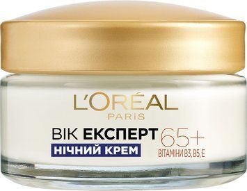 Антивіковий живильний нічний крем L'Oreal Paris Вік Експерт 65+ 50 мл для сяючої шкіри 00000003452 фото