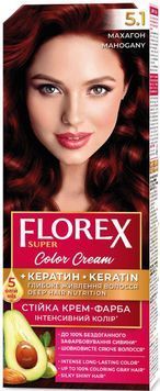 Фарба для волосся Florex Super 5.1 Махагон для яскравого кольору та блиску волосся 00000000472 фото