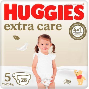 Підгузки Huggies Extra Care Size 5 для дітей 11-25 кг 28 шт унісекс 00000001194 фото