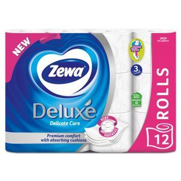 Туалетний папір ZEWA Deluxe білий 12 рулонів 3 шари 150 аркушів 00000001718 фото