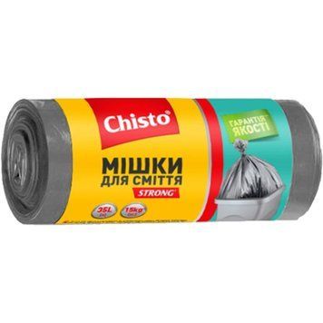 Пакети для сміття Chisto Strong 35 л 30 шт. надміцні сірі 50 х 60 см 00000001440 фото