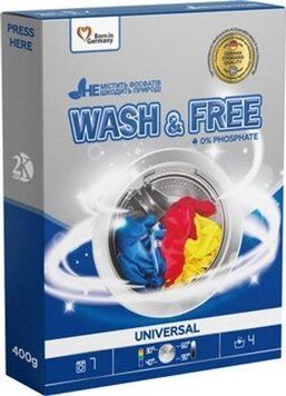 Універсальний порошок для прання WASH & FREE 400 г від Galax 00000004334 фото