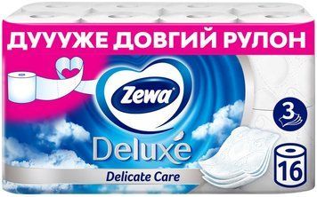 Туалетний папір Zewa Deluxe 3 шари 16 рулонів білий для комфортного використання 00000001715 фото