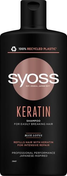 Шампунь Syoss Keratin з Блакитним Лотосом для ламкого волосся 440 мл 00000000846 фото