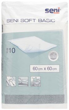 Пелюшки для малюків Seni Soft Basic 60х60 см 10 шт одноразові вбиральні білі 00000001149 фото