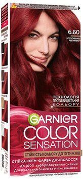 Стійка крем-фарба для волосся Garnier Color Sensation 6.60 Інтенсивний рубіновий 110 мл 00000000433 фото