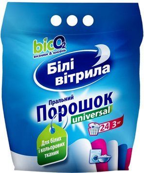 Пральний порошок Білі Вітрила Universal 3 кг для всіх типів білизни безфосфатний 00000004307 фото