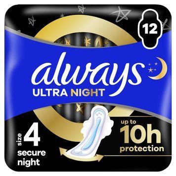 Гігієнічні прокладки Always Ultra Secure Night Розмір 4 12 шт з крильцями 00000002359 фото