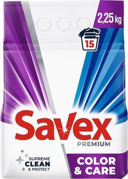 Пральний порошок Savex Premium Color & Care 2.25 кг для яскравих кольорів і догляду 00000004269 фото