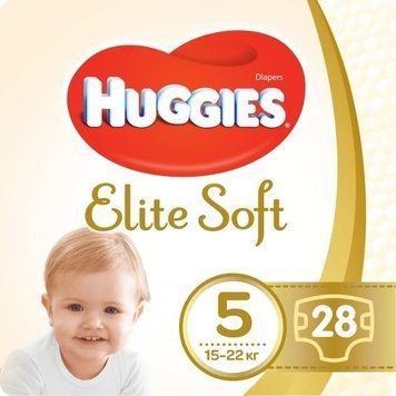Підгузки Huggies Elite Soft 5 Jumbo 28 шт для дітей 12-22 кг унісекс 00000001190 фото