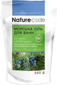 Морська сіль для ванн Nature Code Stop Pain 550 г з трав'яним ароматом для розслаблення 00000003157 фото