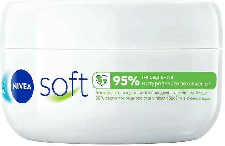 Крем для обличчя Nivea Soft Освіжаючий зволожувальний 100 мл для обличчя, рук та тіла 00000003470 фото
