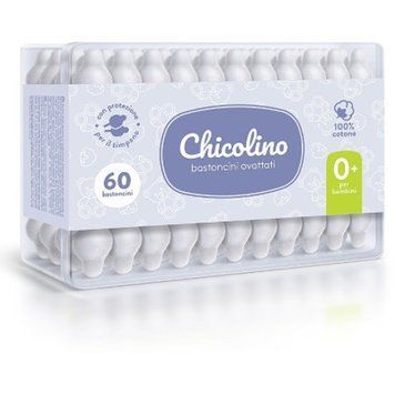 Ватні палички Chicolino з обмежувачем 60 шт для безпечного догляду за дитиною 00000002309 фото