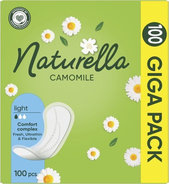 Щоденні прокладки Naturella Camomile Light 100 шт без крилець з ароматом ромашки 00000002516 фото