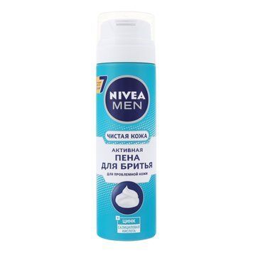Піна для гоління Nivea Men Чиста шкіра 200 мл для ідеального гоління та догляду 00000003360 фото
