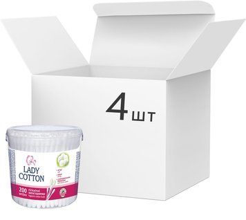 Ватні палички Lady Cotton в банці 200 шт 100% бавовна для щоденного використання 00000002313 фото
