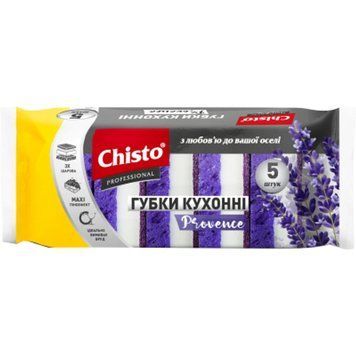 Губки кухонні Chisto Provence 5 шт. для легкого прибирання та догляду за посудом 00000001410 фото