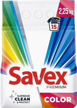 Пральний порошок Savex Premium Color 2.25 кг для яскравих кольорів одягу 00000004271 фото