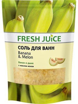 Сіль для ванн Fresh Juice Банан та Диня 500 г для релаксації та аромату 00000003158 фото