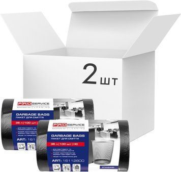 Пакети для сміття PRO service Standard HD Чорні 35 л 100 шт 55 х 50 см 00000001464 фото
