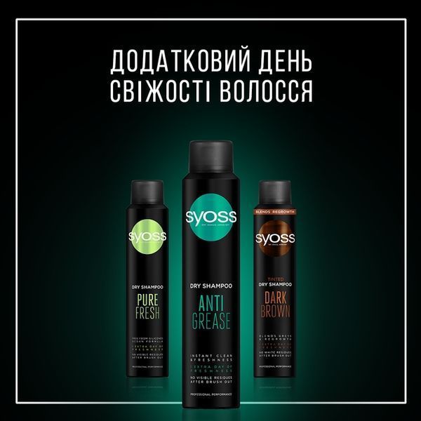 Сухий шампунь Syoss Anti-Grease 200 мл для жирного волосся 00000000611 фото
