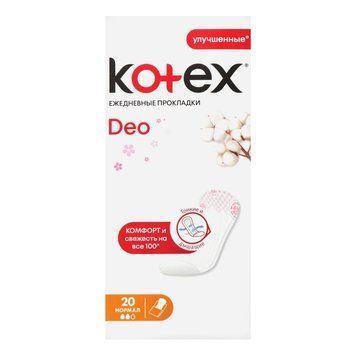 Прокладки Kotex Normal Deo 20 шт без крилець з ароматизацією Soft 00000002457 фото
