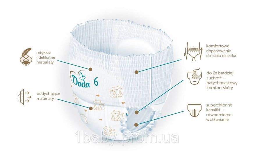 Підгузки-трусики DADA Extra Care Pants 6 XL 16кг+ 32 шт для комфортного використання 00000001233 фото