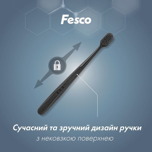 Зубна щітка Fesco Black and White Series Soft для дорослих чорна м'яка 00000002252 фото