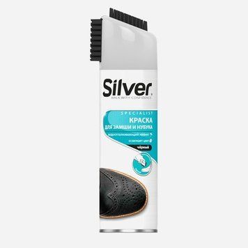 Спрей для взуття Silver Фарба відновник для нубуку та замші Чорний 300 мл 00000001613 фото