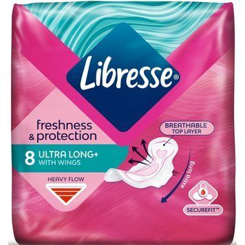 Гігієнічні прокладки Libresse Ultra Super Soft 8 шт з крильцями для максимального комфорту 00000002414 фото