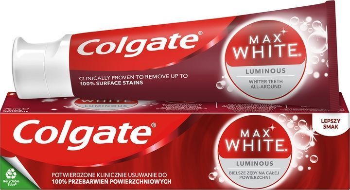 Зубна паста Colgate Max White Luminous 75 мл для вибілювання зубів зі знижкою 00000002130 фото